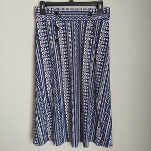 Robert Louis Womens Blue And White Patterned A Line Skirt .  Size S